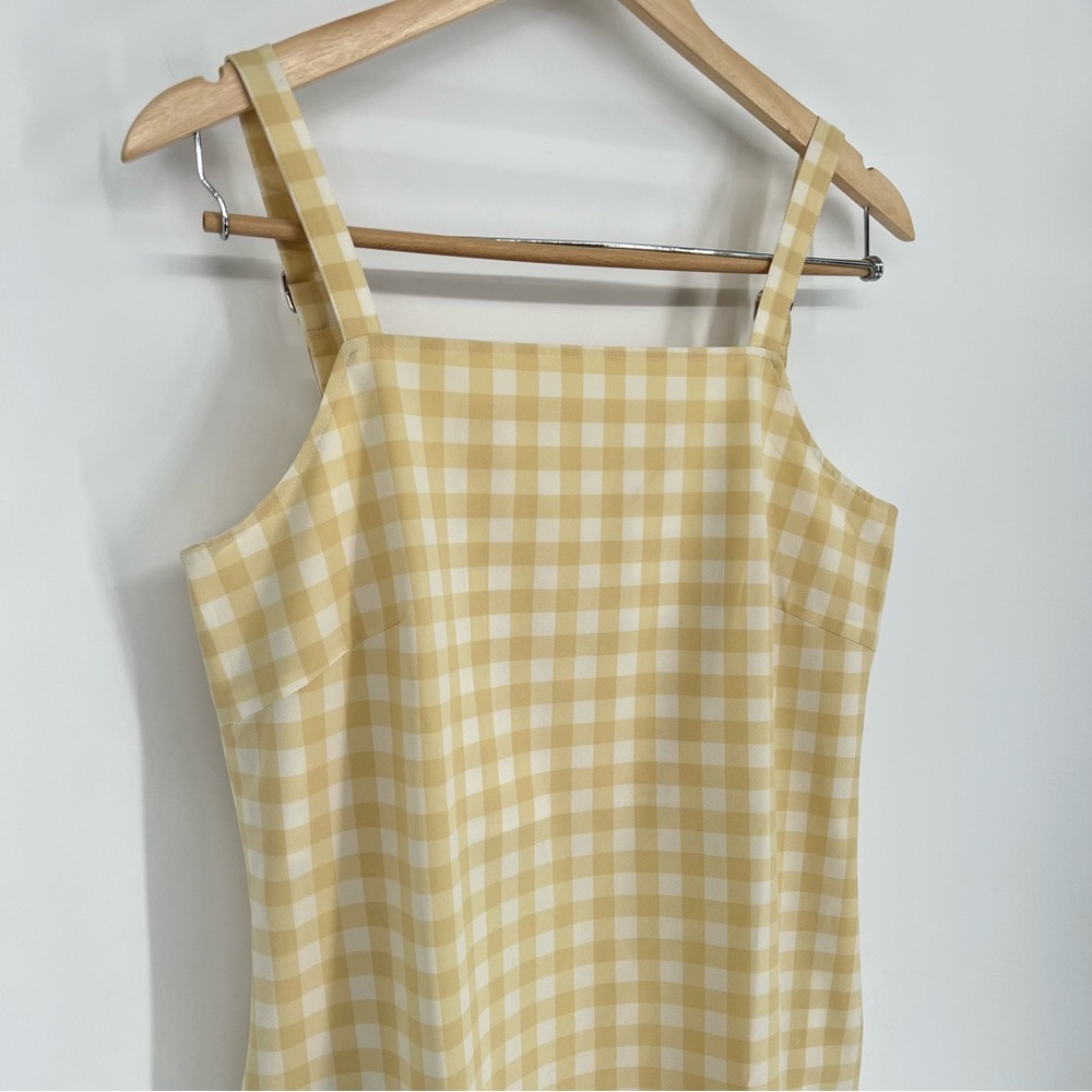 Wayre Sevilla Sleeveless Shift Dress Sz S Lemon Plaid — image 6 of 8